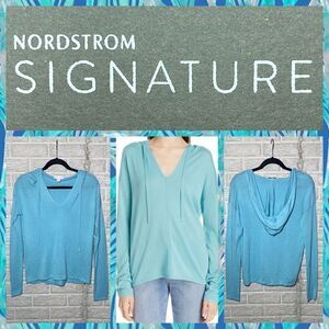 NWT MSRP $229 Nordstrom Signature Silk & Cashmere Hoodie Women's Size Small
